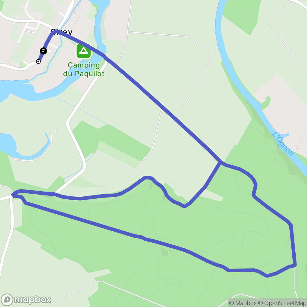 Cirey : carte du parcours de randonnée - France