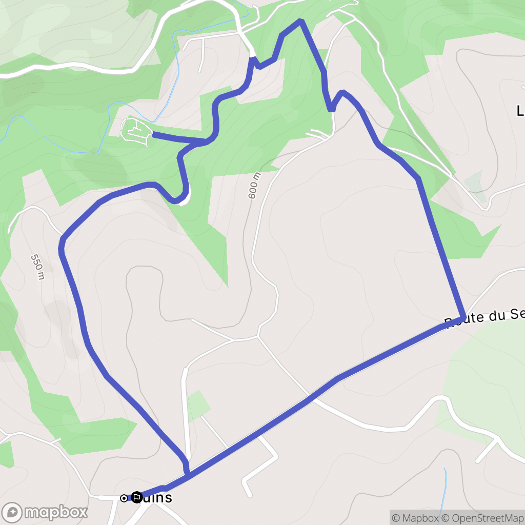Quins : carte du parcours de randonnée - France