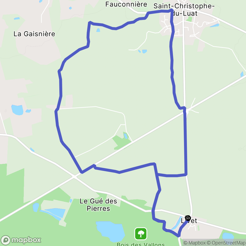 Livet : carte du parcours de randonnée - France
