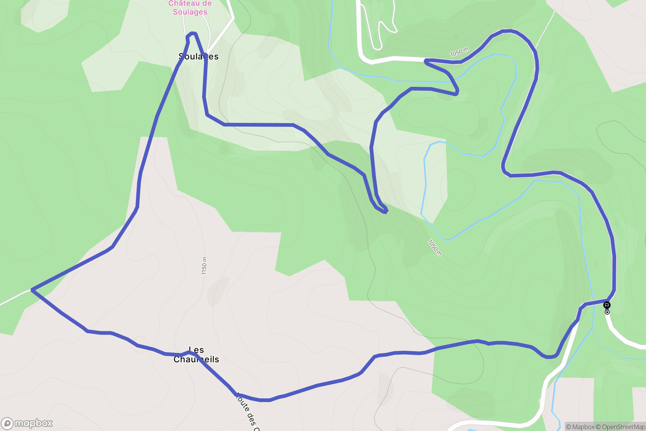 Chastanier : carte du parcours de randonnée - France