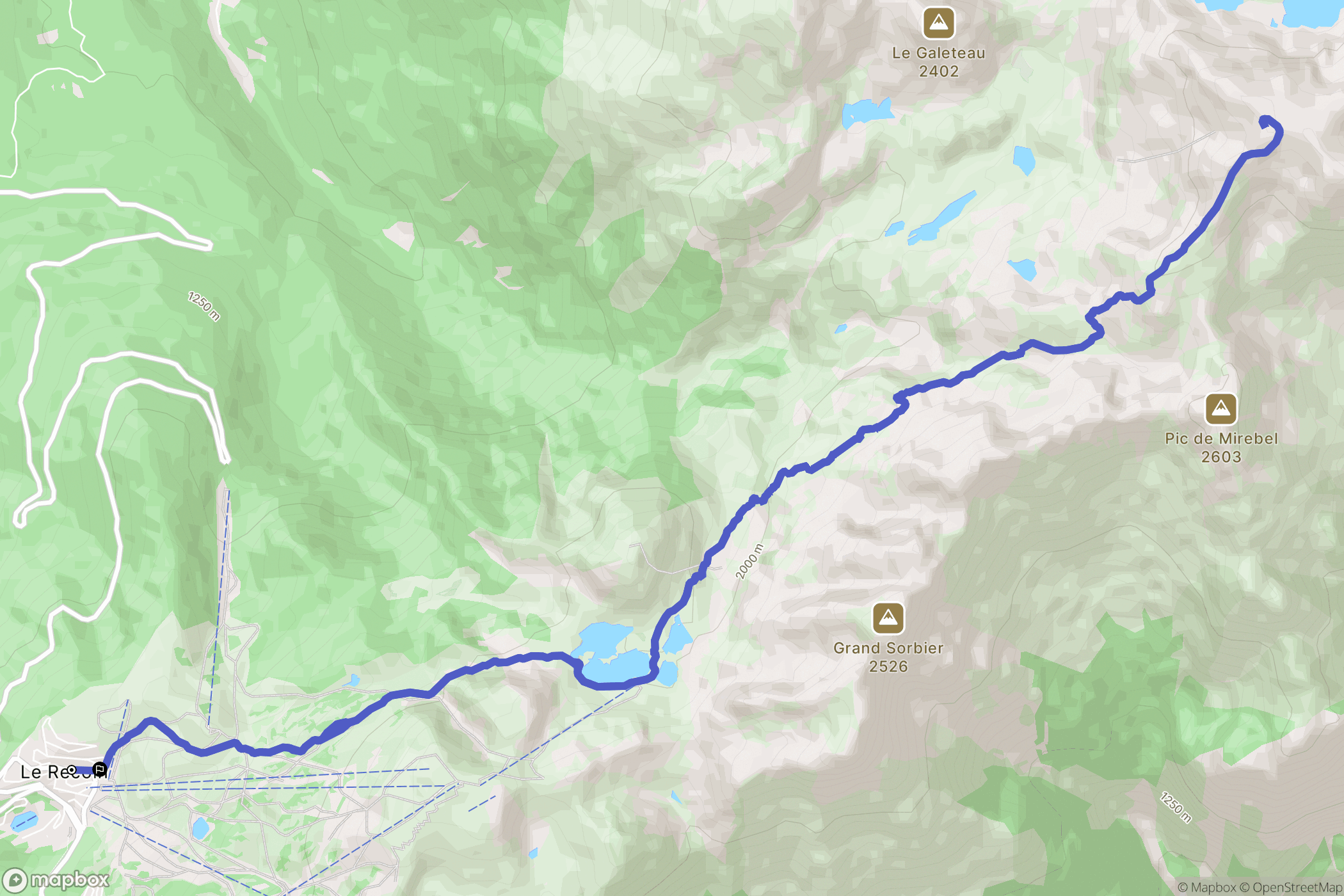 Chamrousse : carte du parcours de randonnée - France