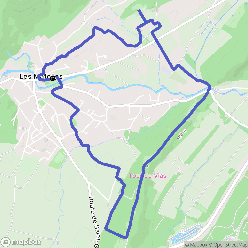 Les Matelles : carte du parcours de randonnée - France
