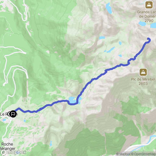 Chamrousse : carte du parcours de randonnée - France