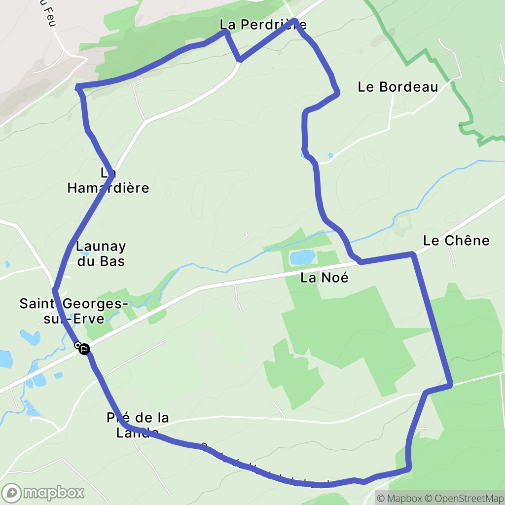 Saint-Georges-sur-Erve : carte du parcours de randonnée - France