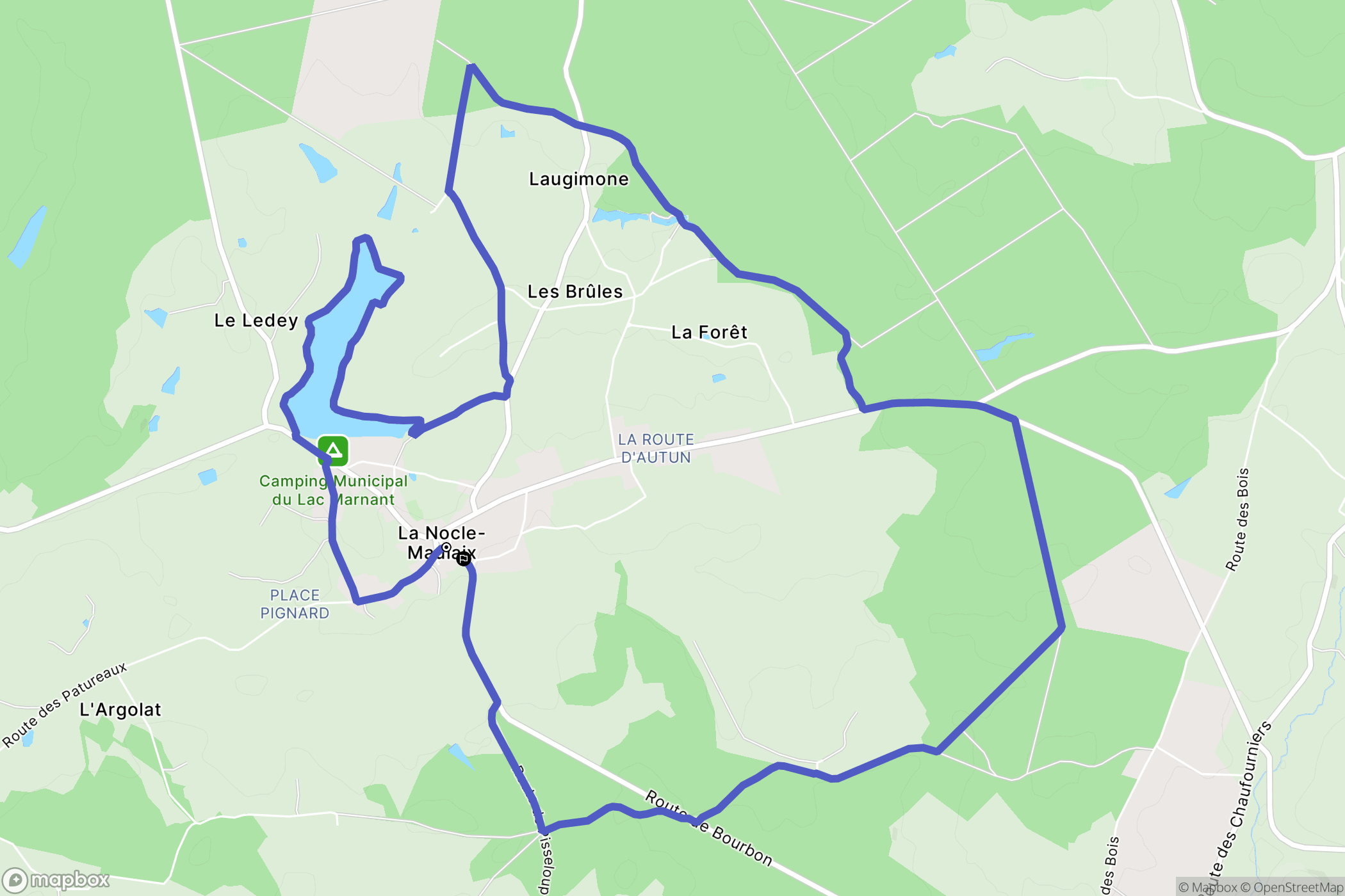 La Nocle-Maulaix : carte du parcours de randonnée - France