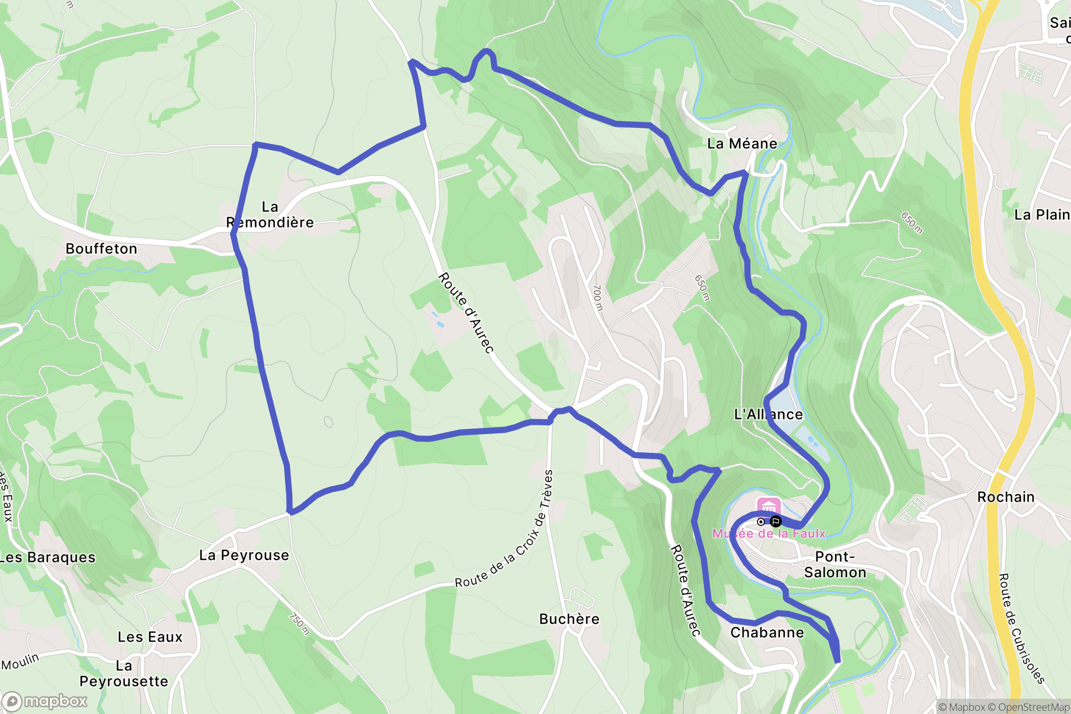 Pont-Salomon : carte du parcours de randonnée - France