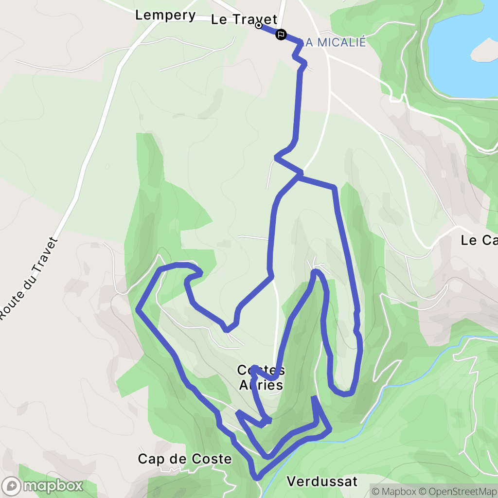 Terre-de-Bancalié : carte du parcours de randonnée - France