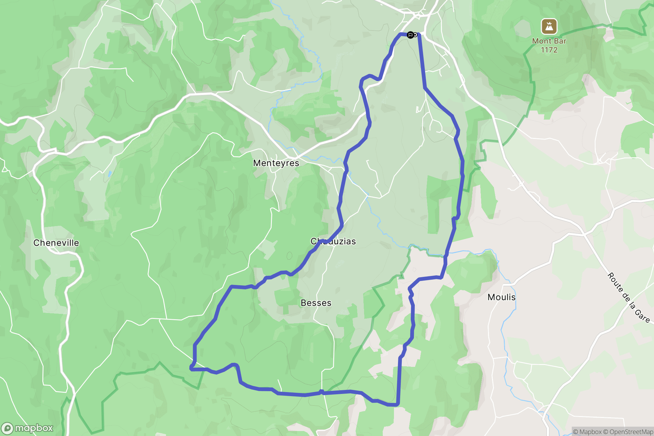 Allègre : carte du parcours de randonnée - France