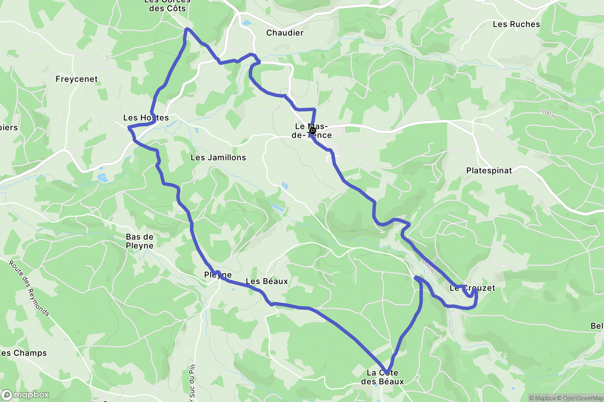 Le Mas-de-Tence : carte du parcours de randonnée - France