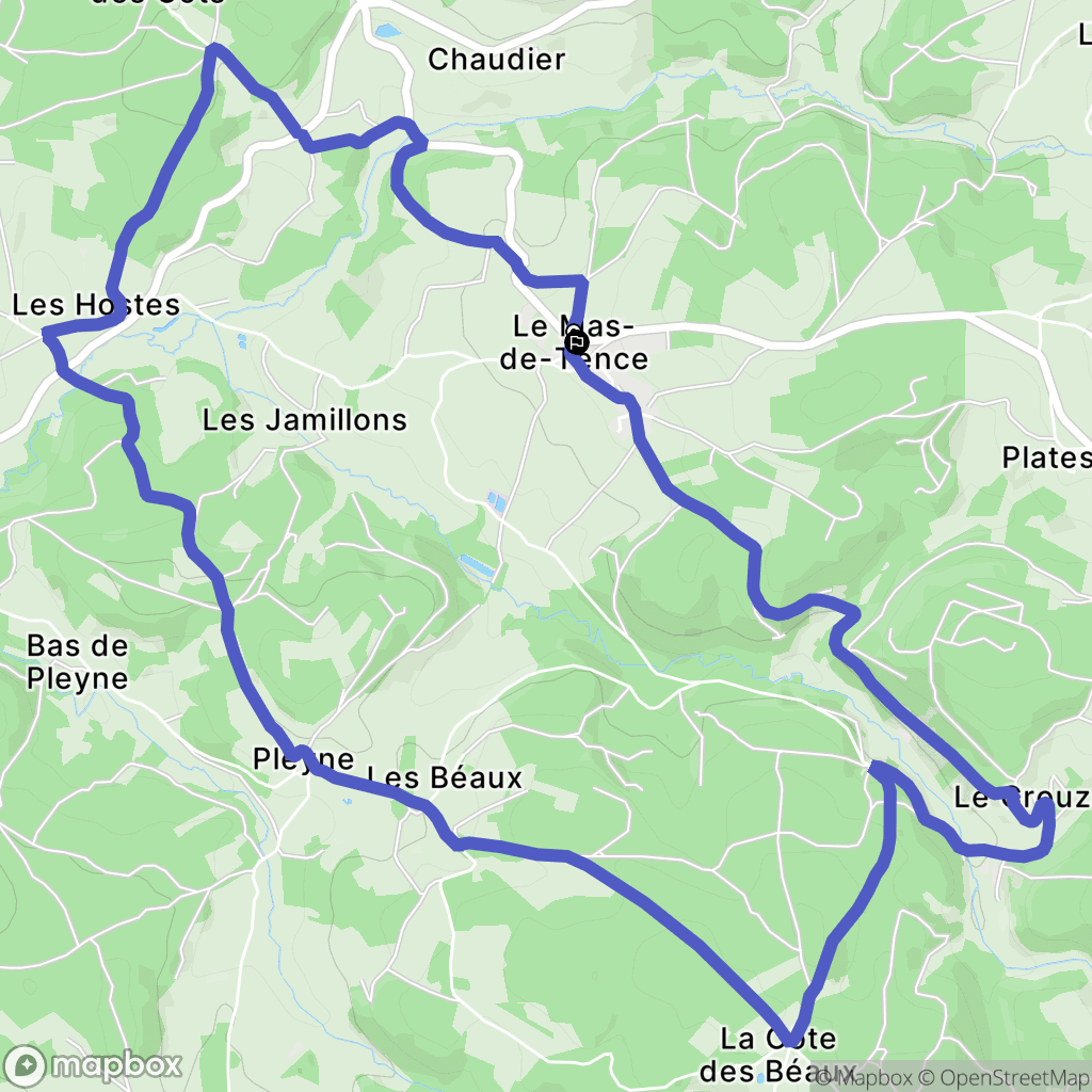 Le Mas-de-Tence : carte du parcours de randonnée - France