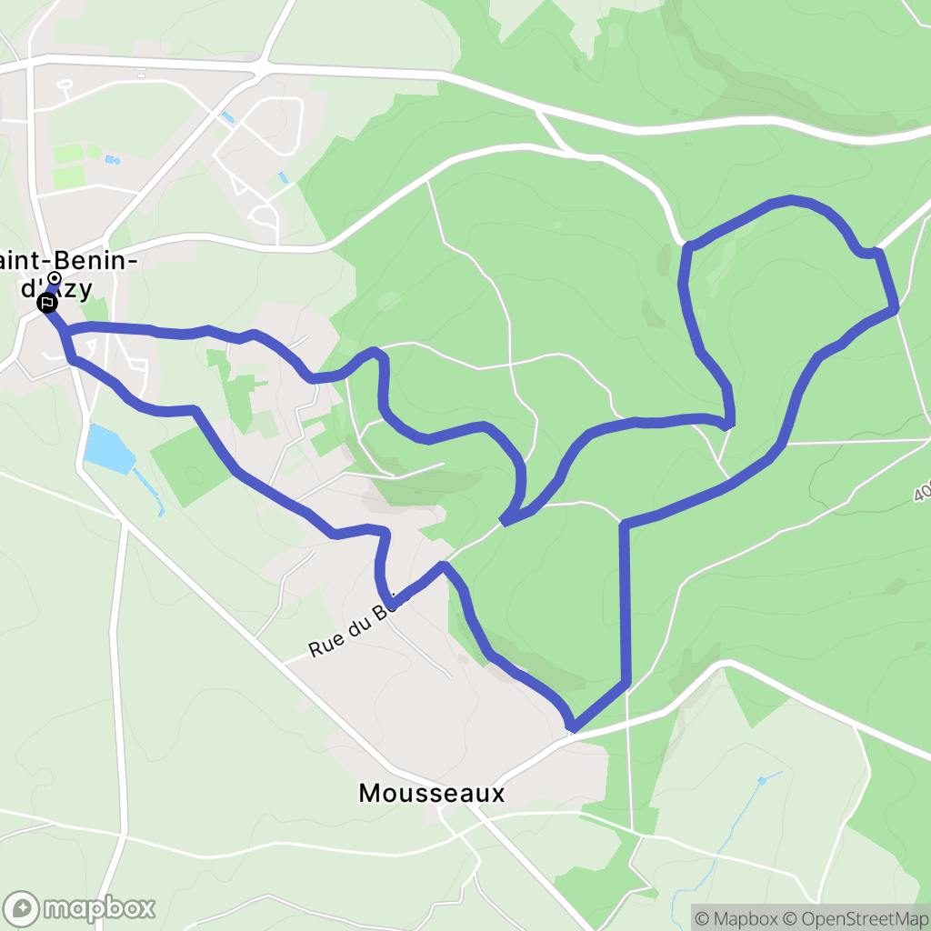Saint-Benin-d'Azy : carte du parcours de randonnée - France