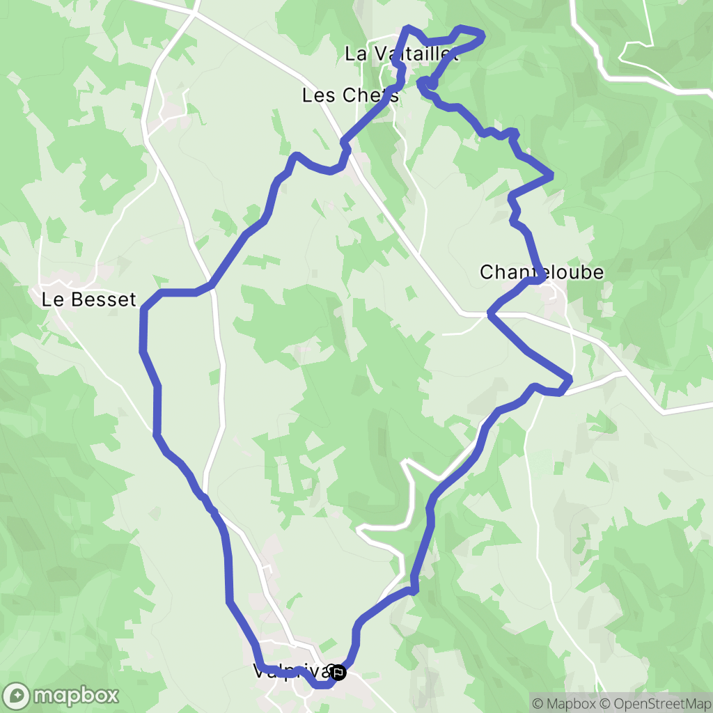 Valprivas : carte du parcours de randonnée - France