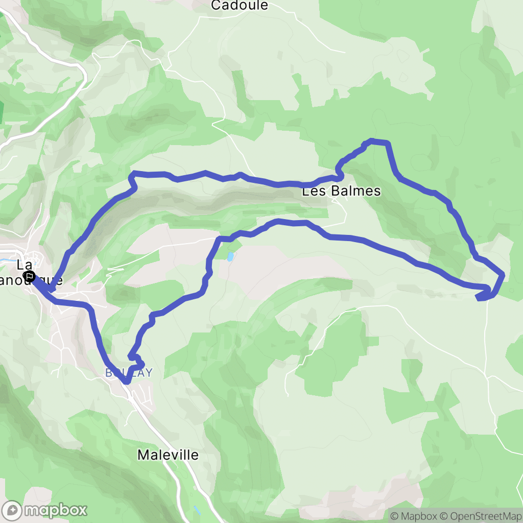 La Canourgue : carte du parcours de randonnée - France