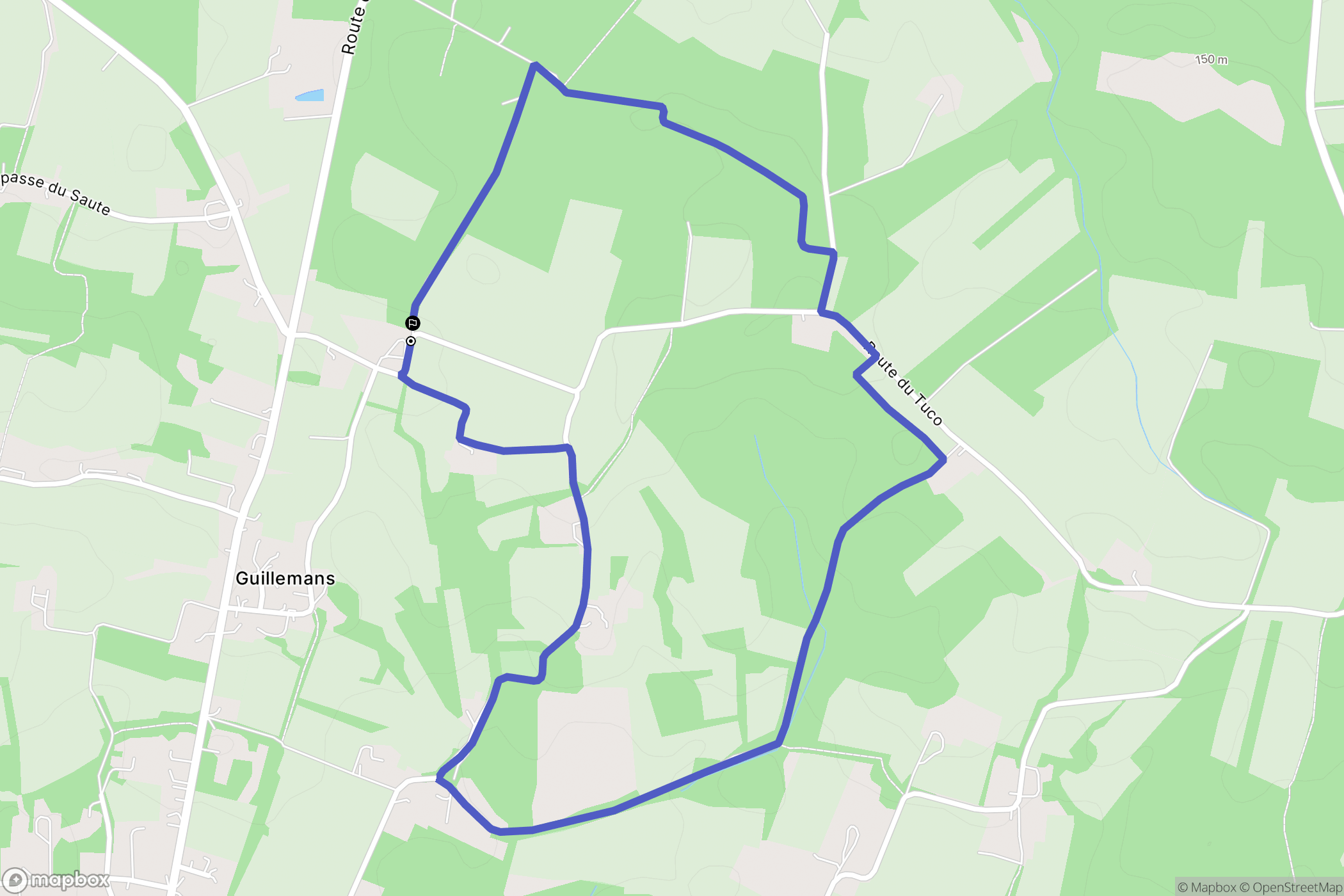 Estang : carte du parcours de randonnée - France