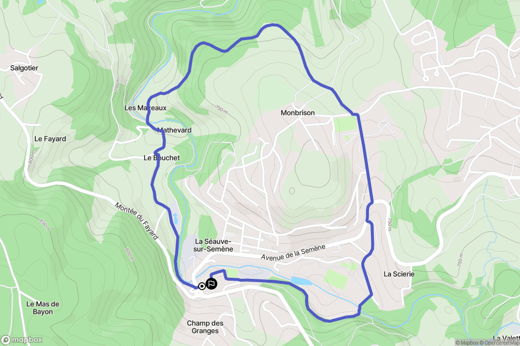 La Séauve-sur-Semène : carte du parcours de randonnée - France