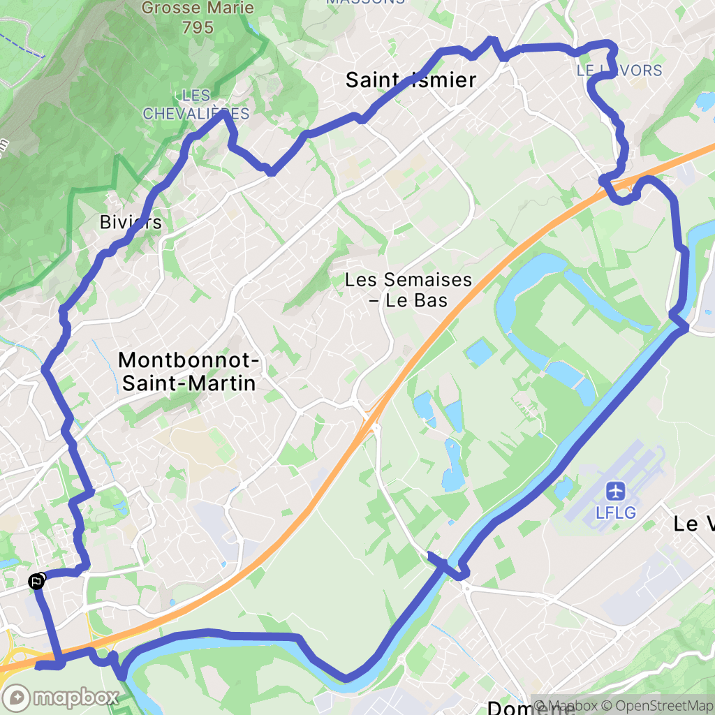 Meylan : carte du parcours de randonnée - France