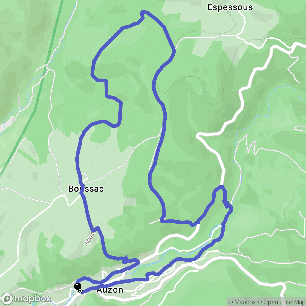 Auzon : carte du parcours de randonnée - France