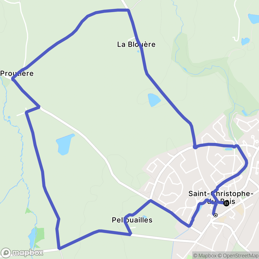 Saint-Christophe-du-Bois : carte du parcours de randonnée - France