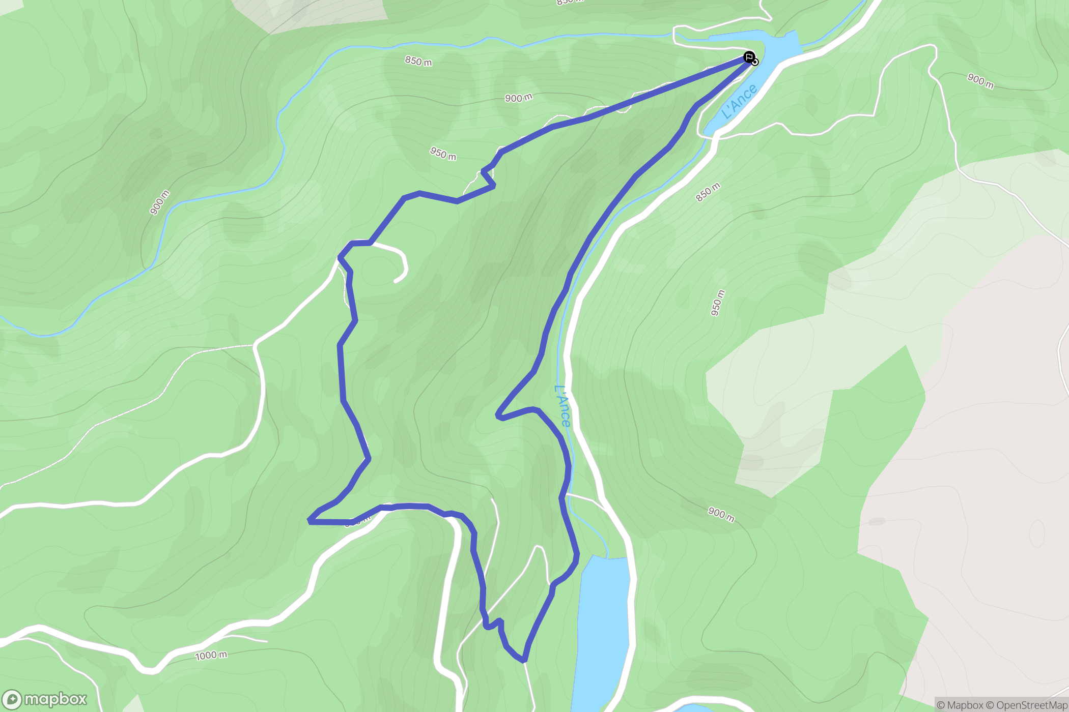 Saint-Préjet-d'Allier : carte du parcours de randonnée - France