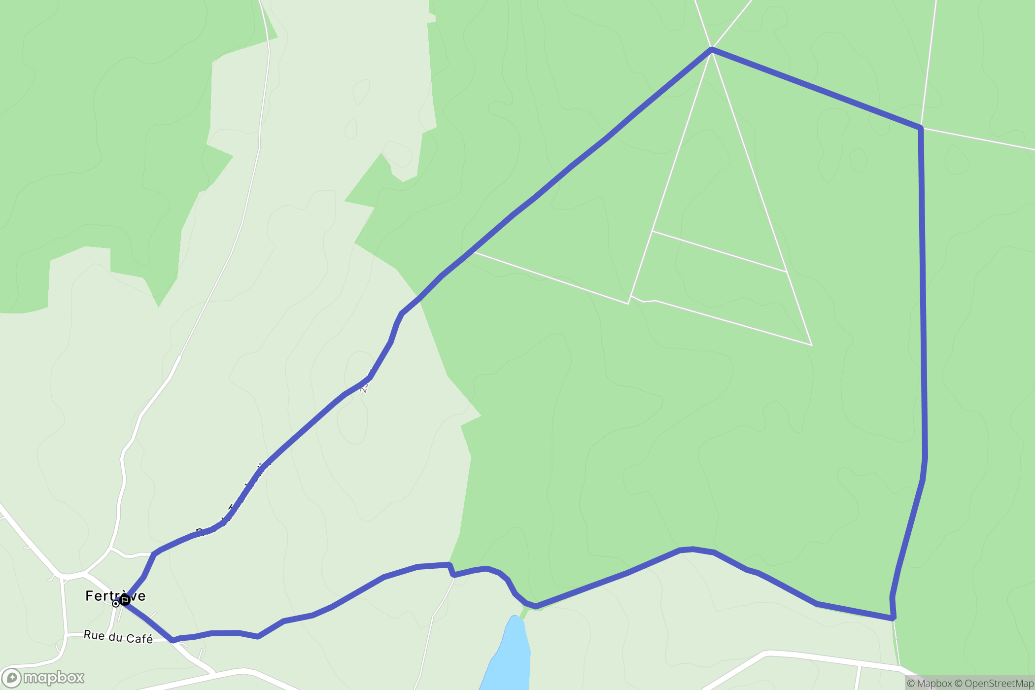 Fertrève : carte du parcours de randonnée - France