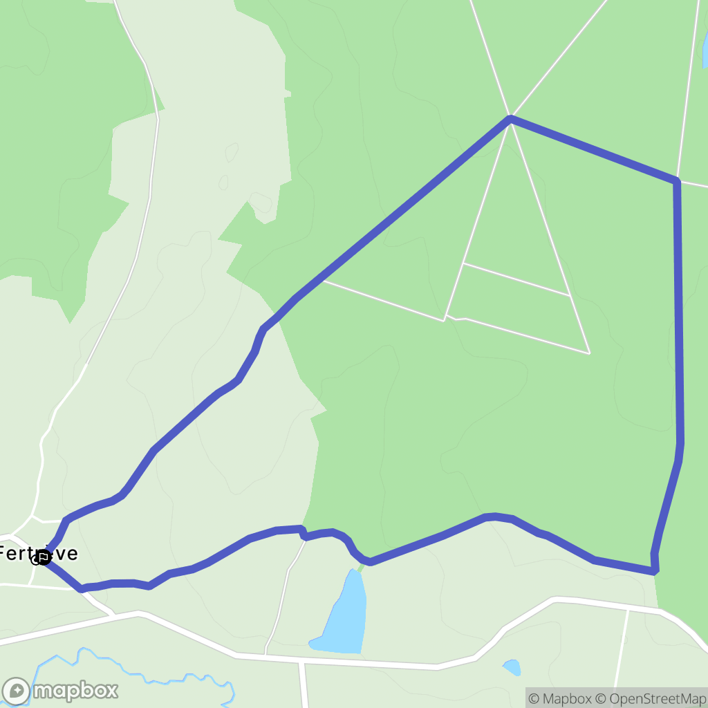 Fertrève : carte du parcours de randonnée - France