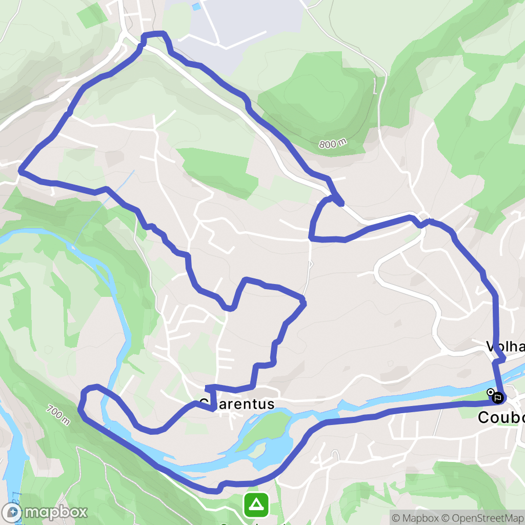 Coubon : carte du parcours de randonnée - France