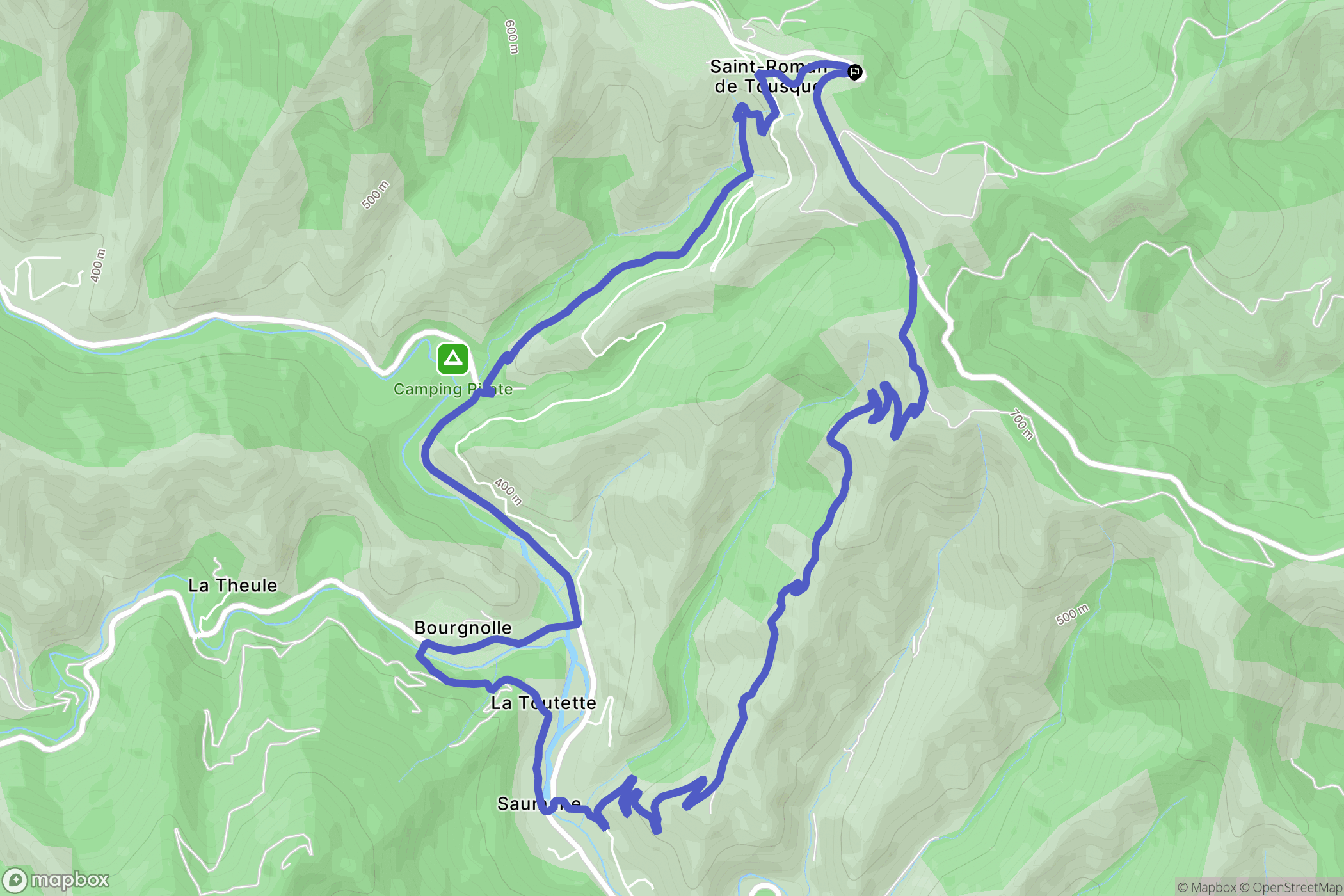 Moissac-Vallée-Française : carte du parcours de randonnée - France