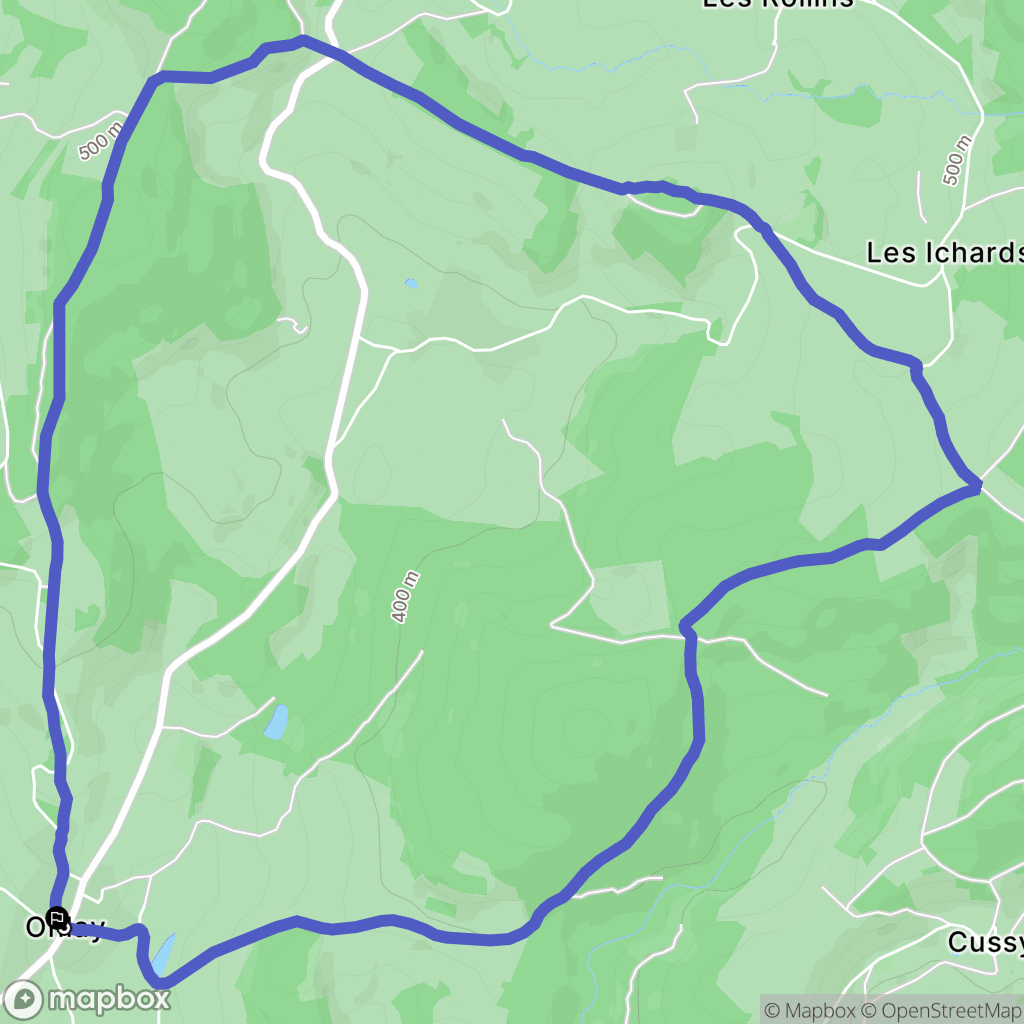Onlay : carte du parcours de randonnée - France