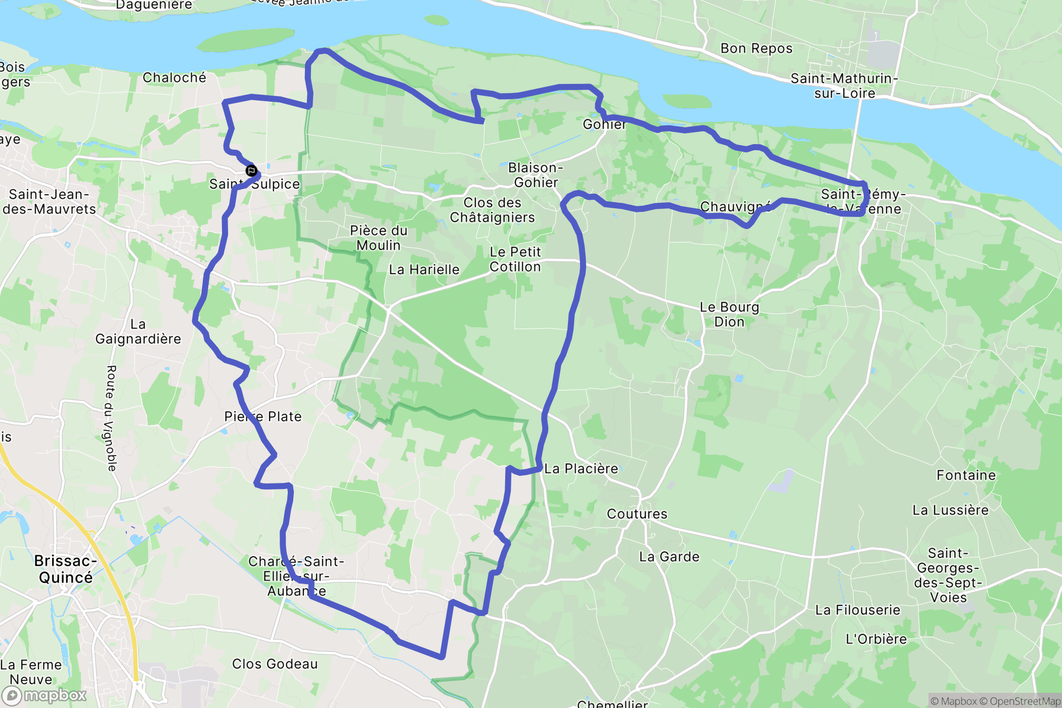 Blaison-Saint-Sulpice : carte du parcours de randonnée - France
