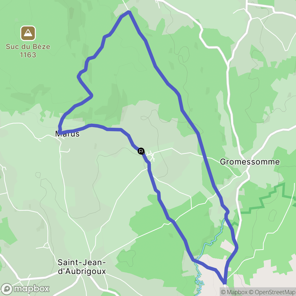 Saint-Jean-d'Aubrigoux : carte du parcours de randonnée - France