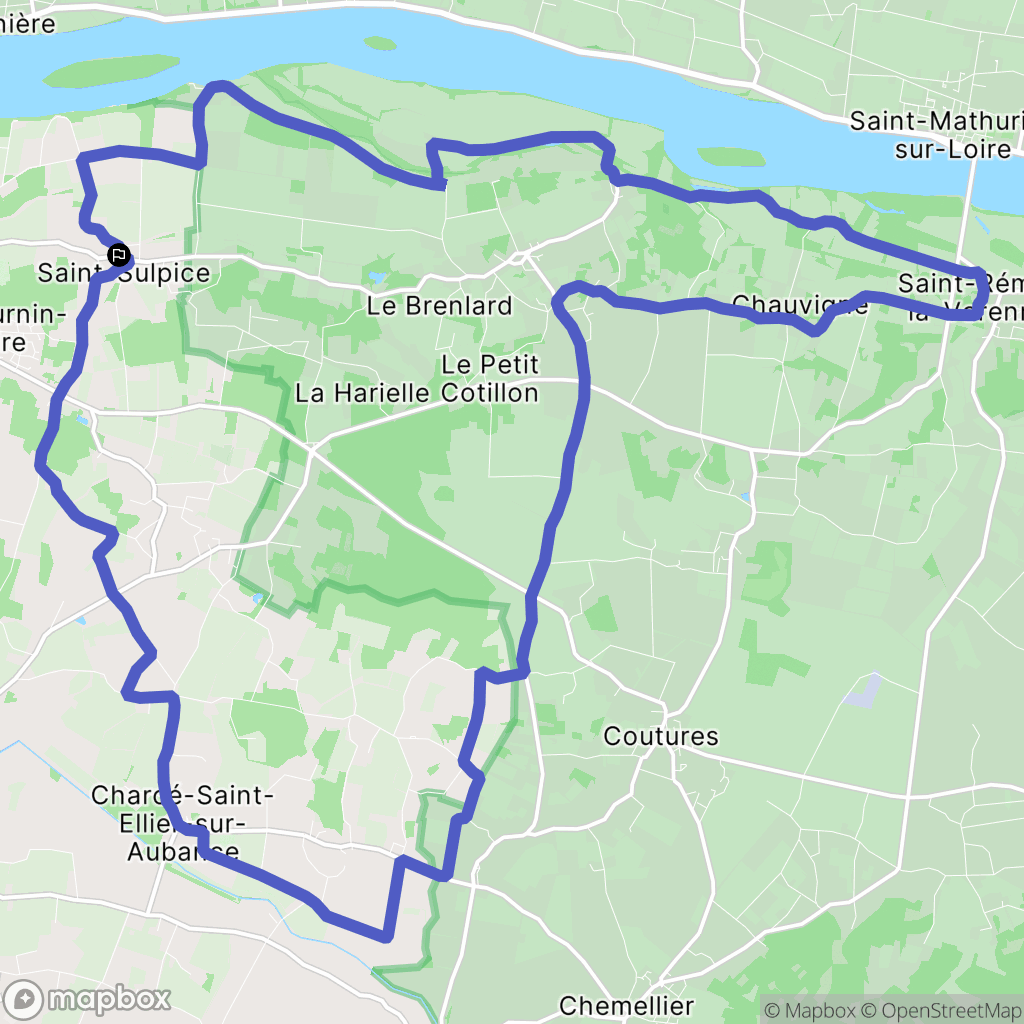 Blaison-Saint-Sulpice : carte du parcours de randonnée - France