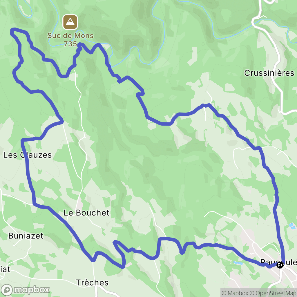 Raucoules : carte du parcours de randonnée - France