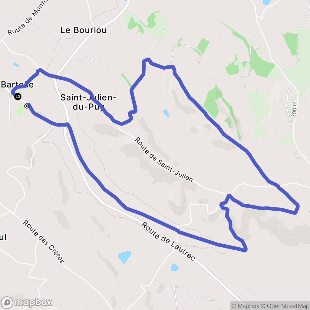 Saint-Julien-du-Puy : carte du parcours de randonnée - France
