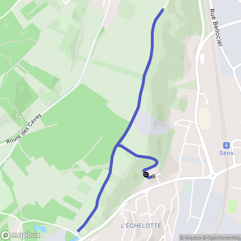 Paron : carte du parcours de randonnée - France