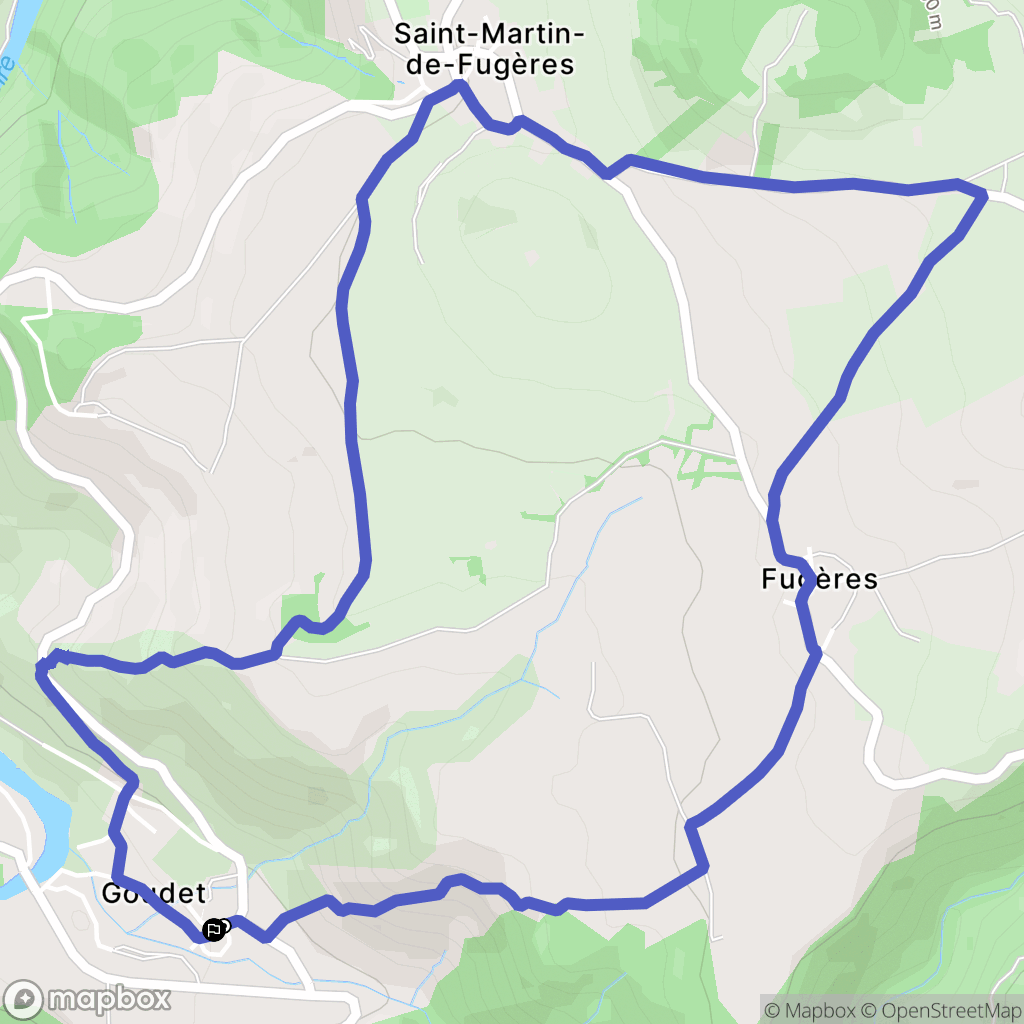 Goudet : carte du parcours de randonnée - France