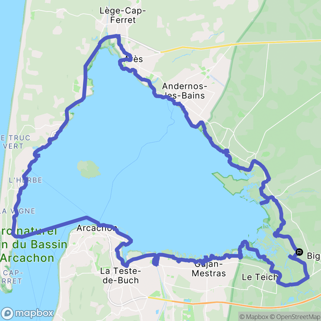 Biganos : carte du parcours de randonnée - France
