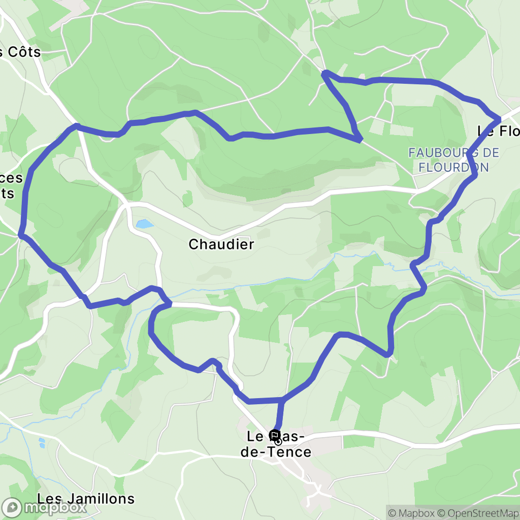 Le Mas-de-Tence : carte du parcours de randonnée - France