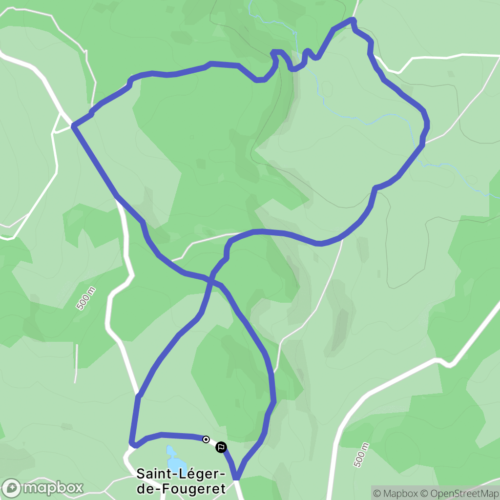 Saint-Léger-de-Fougeret : carte du parcours de randonnée - France
