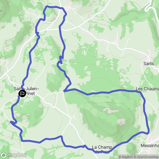 Saint-Julien-du-Pinet : carte du parcours de randonnée - France