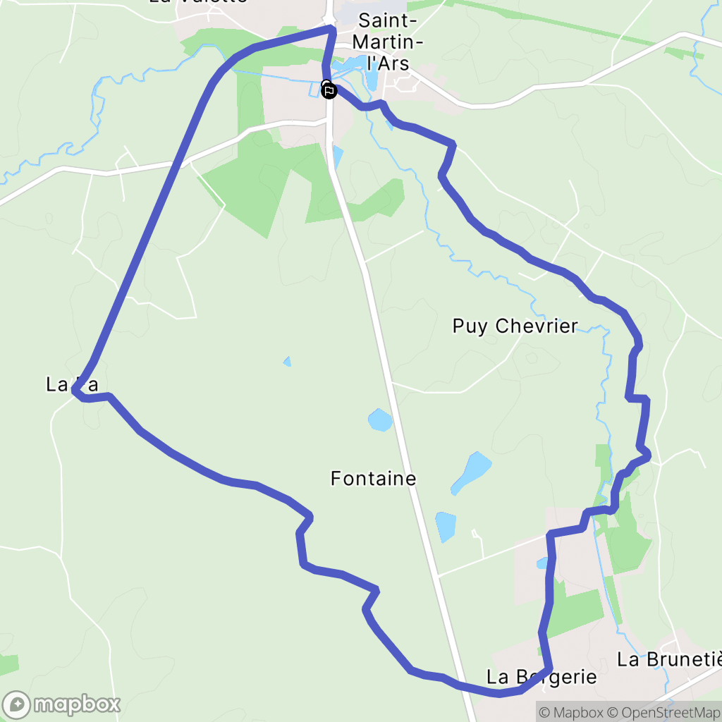Saint-Martin-l'Ars : carte du parcours de randonnée - France