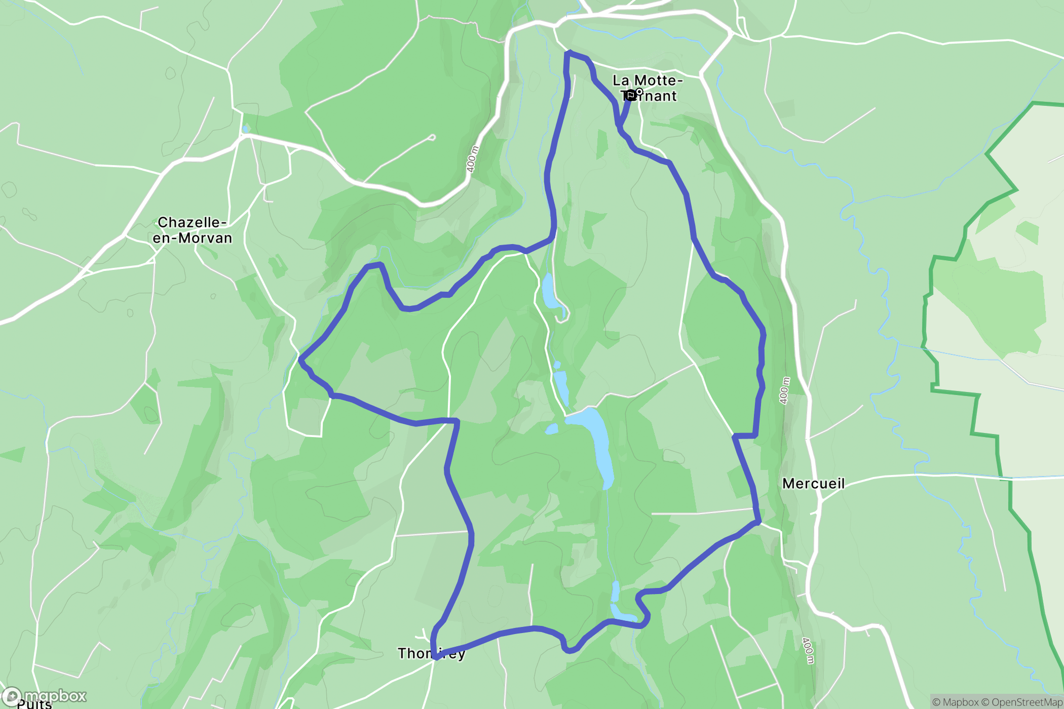 La Motte-Ternant : carte du parcours de randonnée - France