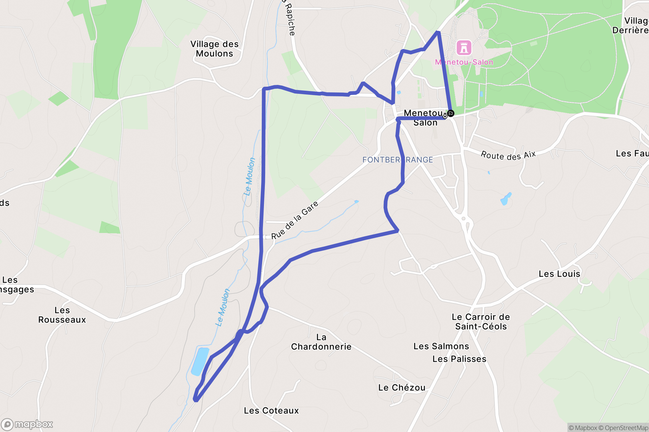 Menetou-Salon : carte du parcours de randonnée - France