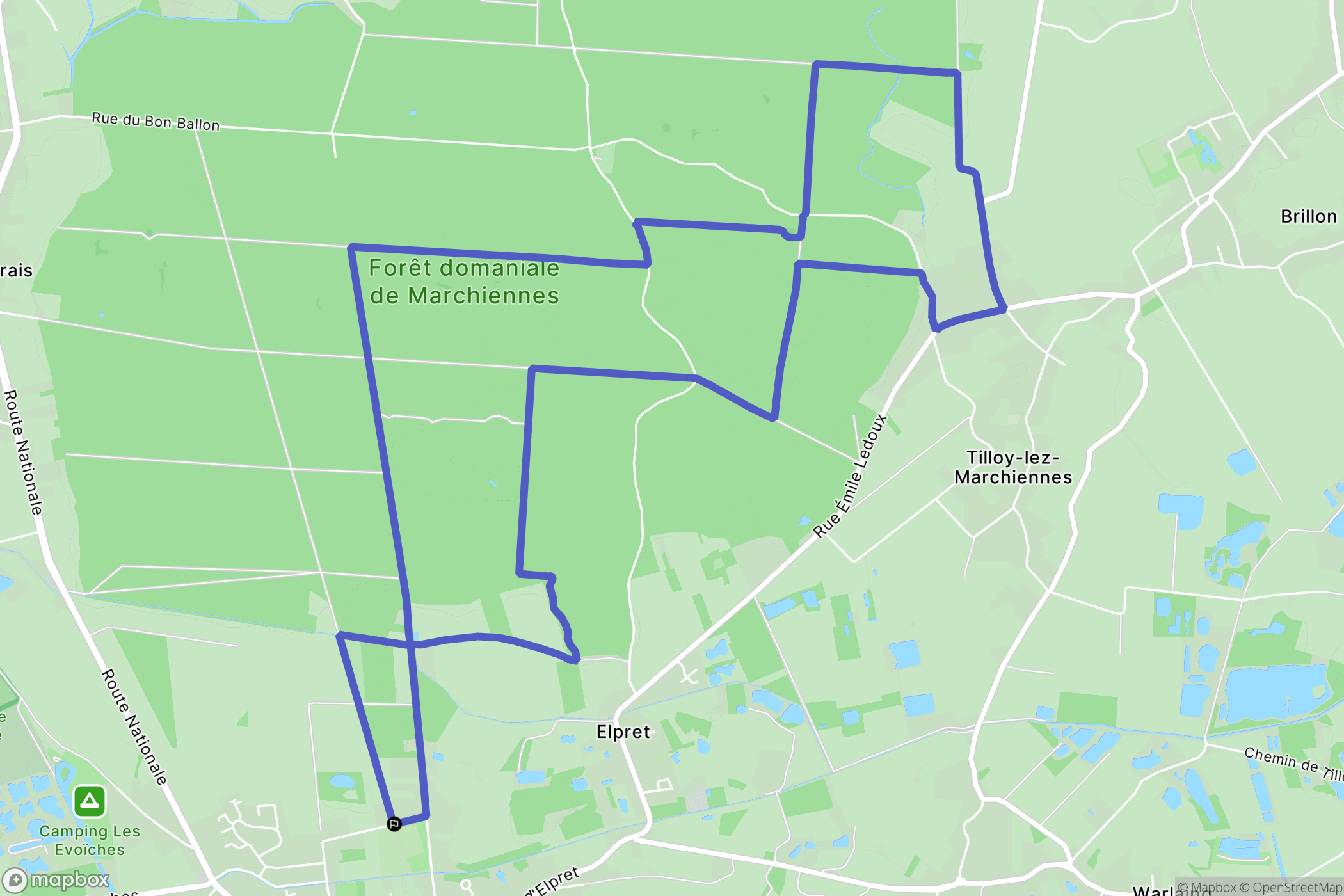 Marchiennes : carte du parcours de randonnée - France