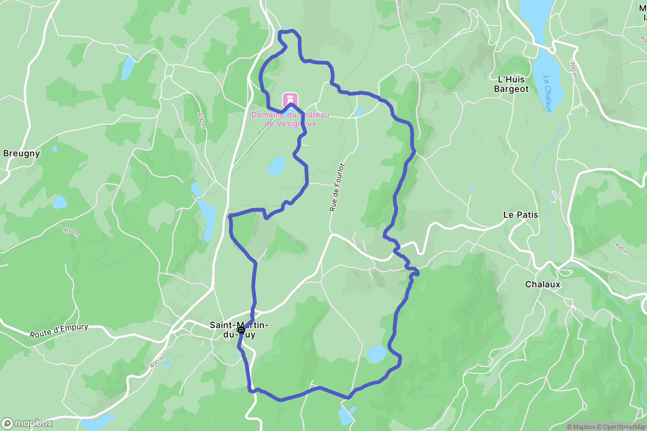 Saint-Martin-du-Puy : carte du parcours de randonnée - France