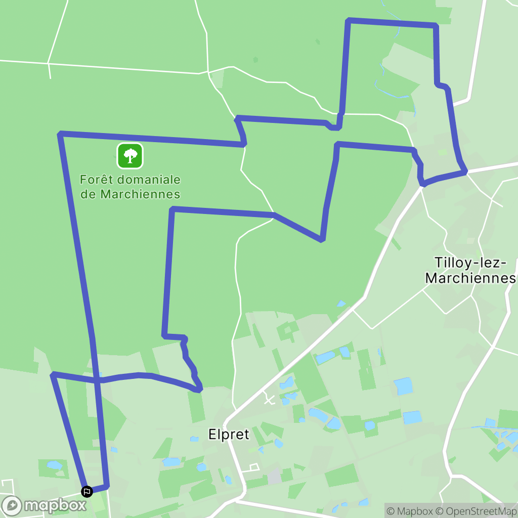 Marchiennes : carte du parcours de randonnée - France