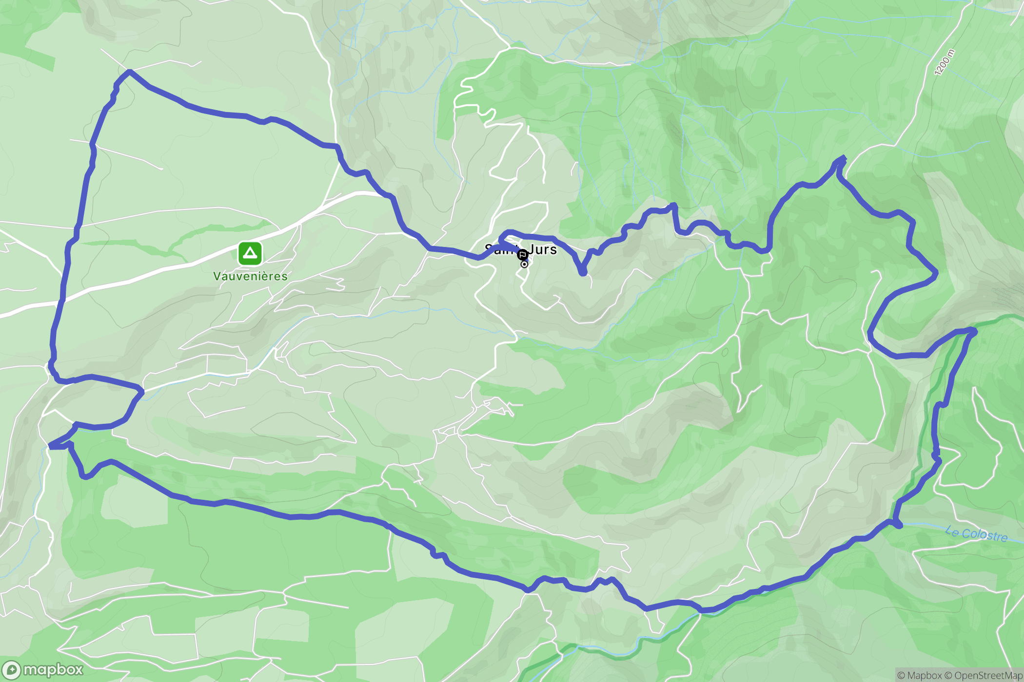 Saint-Jurs : carte du parcours de randonnée - France