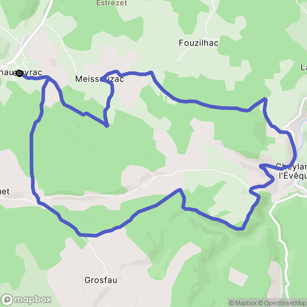 Chaudeyrac : carte du parcours de randonnée - France