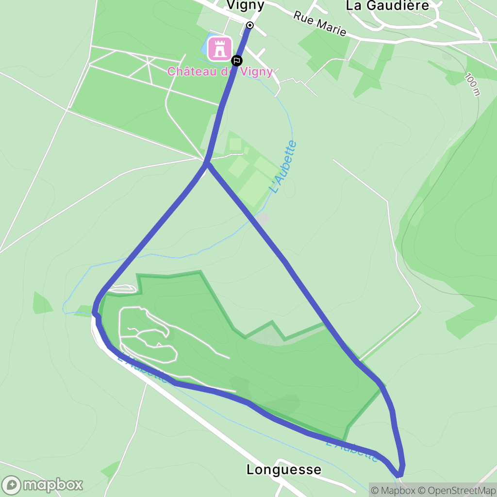 Vigny : carte du parcours de randonnée - France
