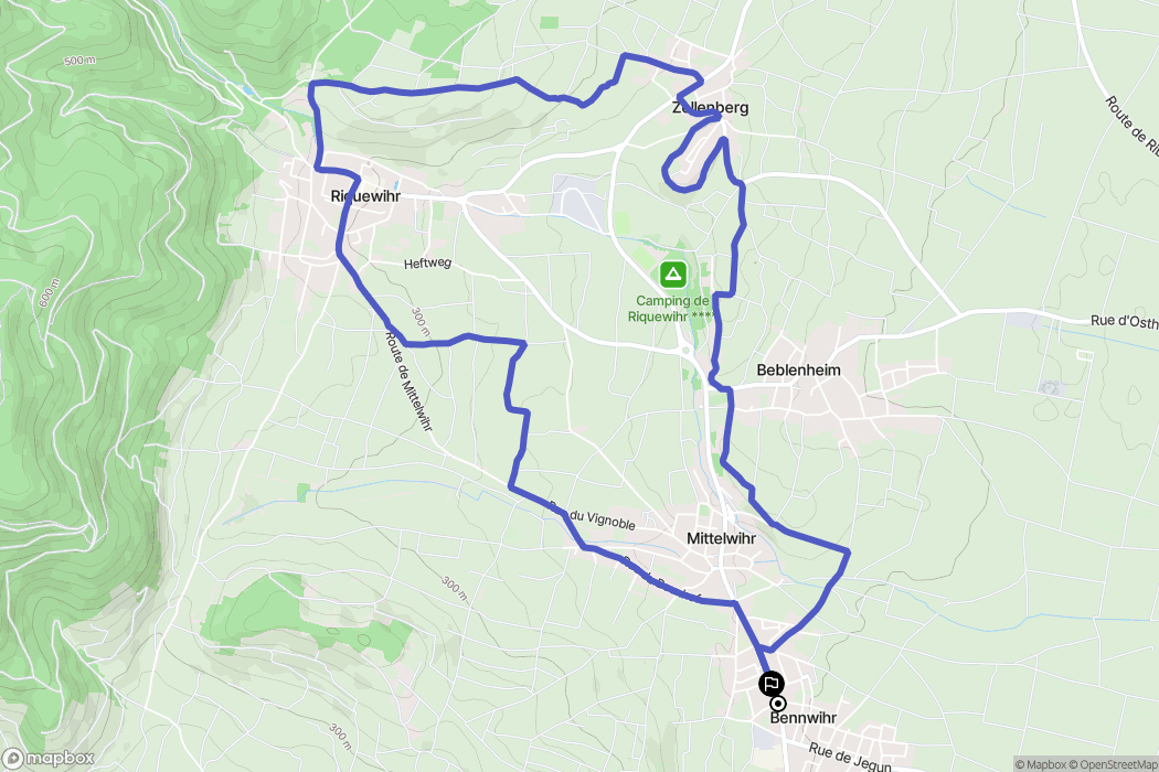 Bennwihr : carte du parcours de randonnée - France