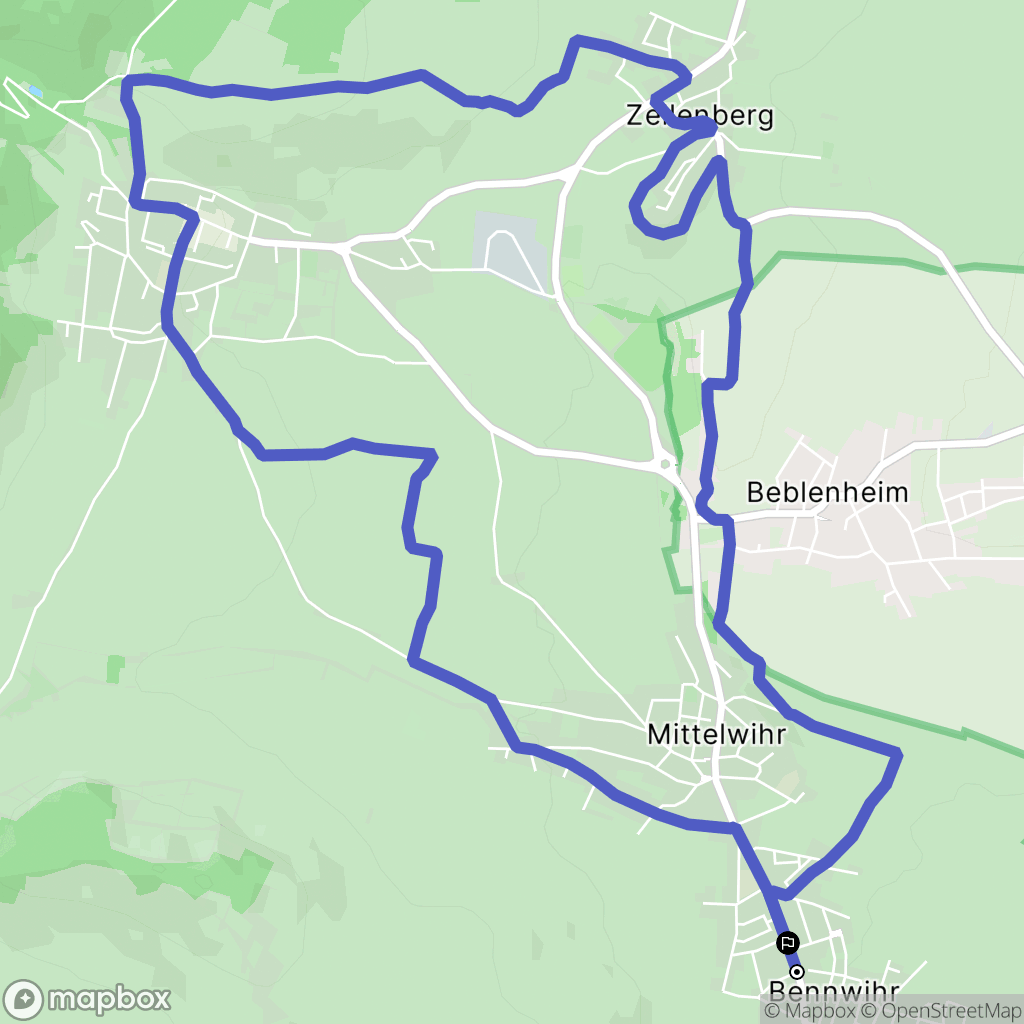 Bennwihr : carte du parcours de randonnée - France